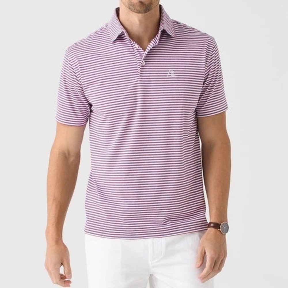 Rhoback Men's The Spacious Skies Heather Stripe Performance Polo XXL